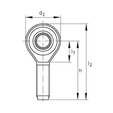 桿端軸承 GAKSL10-PS, 根據(jù) DIN ISO 12 240-4 標(biāo)準(zhǔn)，特種鋼材料，帶左旋外螺紋，免維護(hù)