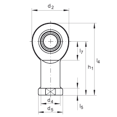 桿端軸承 GIL10-DO, 根據(jù) DIN ISO 12 240-4 標(biāo)準(zhǔn)，帶左旋內(nèi)螺紋，需維護(hù)