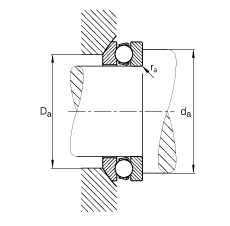 推力深溝球軸承 53205, 根據(jù) DIN 711/ISO 104 標(biāo)準(zhǔn)的主要尺寸，單向，帶球面軸承座圈，可分離