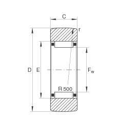 支撐型滾輪 RSTO40, 無軸向引導(dǎo)，外圈無擋邊