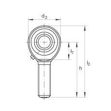 桿端軸承 GAKL14-PB, 根據(jù) DIN ISO 12 240-4 標(biāo)準(zhǔn)，帶左旋外螺紋，需維護(hù)