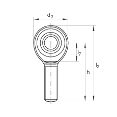 桿端軸承 GAKL14-PW, 根據(jù) DIN ISO 12 240-4 標準，帶左旋外螺紋，需維護