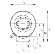 液壓桿端軸承 GK25-DO, 根據(jù) DIN ISO 12 240 標(biāo)準(zhǔn)，帶焊接面，需維護