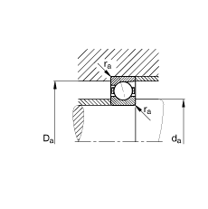 主軸軸承 B7022-E-T-P4S, 調節，成對或單元安裝，接觸角 α = 25°，限制公差