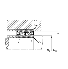 主軸軸承 HSS7016-E-T-P4S, 調(diào)節(jié)，成對安裝，接觸角 α = 25°，兩側(cè)唇密封，非接觸，限制公差
