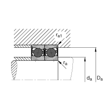 主軸軸承 HCB7211-E-2RSD-T-P4S, 調節，成對或單元安裝，接觸角 α = 25°，陶瓷球，兩側唇密封，非接觸，限制公差