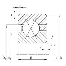 薄截面軸承 CSXD060, 四點接觸球軸承，類型X，運行溫度 -54°C 到 +120°C